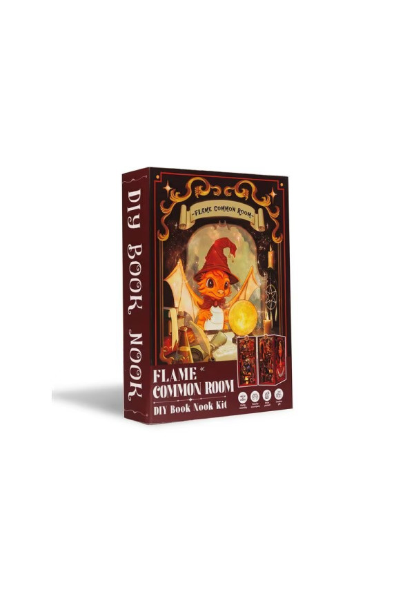 BOOK NOOK KIT - DIY - Flame Common Room - 226pc + LED Light