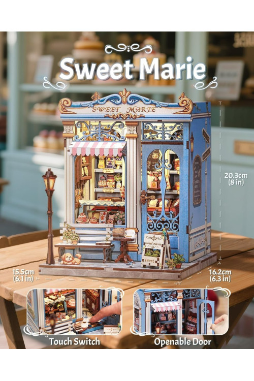 CUTEBEE Book Nook Kit - DIY Casa de Muñecas en Miniatura para Montar, Maquetas para Construir Adultos, 3D de Madera Rompecabezas Estantería de Decoración, Manualidades de Regalo (Sweet Marie)