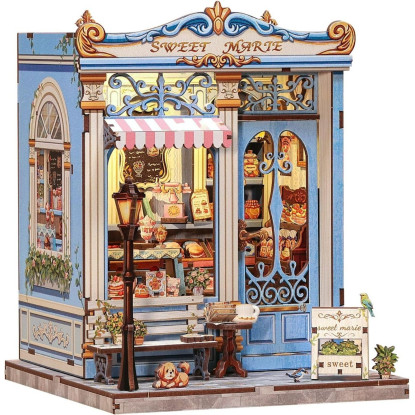 CUTEBEE Book Nook Kit - DIY Casa de Muñecas en Miniatura para Montar, Maquetas para Construir Adultos, 3D de Madera Rompecabezas Estantería de Decoración, Manualidades de Regalo (Sweet Marie)