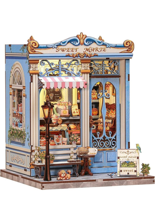 CUTEBEE Book Nook Kit - DIY Casa de Muñecas en Miniatura para Montar, Maquetas para Construir Adultos, 3D de Madera Rompecabezas Estantería de Decoración, Manualidades de Regalo (Sweet Marie)