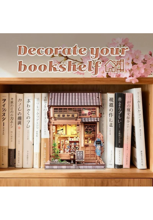 BOOK NOOK KIT - DIY - Sakura O Kimono Shop - 235pc + LED Light