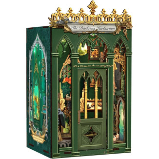 Book Nook Kit - Miniatura DIY Booknook, Puzzle 3D de Madera con Luz LED, Estantería Decorativa para Libros, Soportes para Libros, Regalo Creativo para Adultos y Aficio (The Darkness Herbarium)