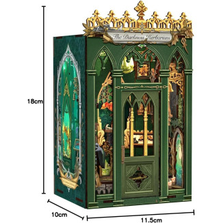 Book Nook Kit - Miniatura DIY Booknook, Puzzle 3D de Madera con Luz LED, Estantería Decorativa para Libros, Soportes para Libros, Regalo Creativo para Adultos y Aficio (The Darkness Herbarium)