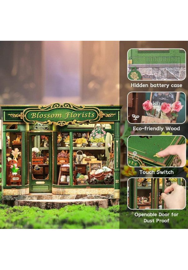 MINIATURE HOUSE - DIY - Blossom Florist - 265pc + LED Light