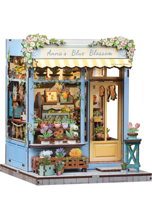 Book Nook Kit - Casas de muñecas Adolescentes 14+, Casa de Muñecas 3D Brillante con Muebles Miniatura, Estantería Decorativa (Anna's Blue Blossom)