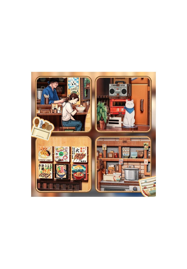 Maquette Book Nook Model Kit Miniature House Oishii Kyoto 22 x 13 cm