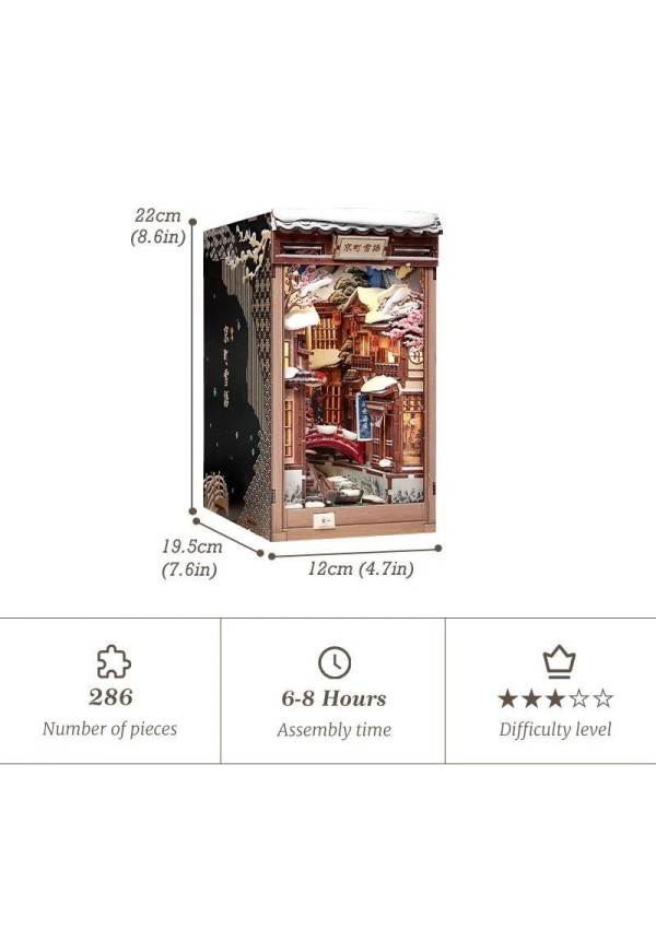 BOOK NOOK KIT - DIY - Kyoto Snow Whisper - 286pc + LED Light