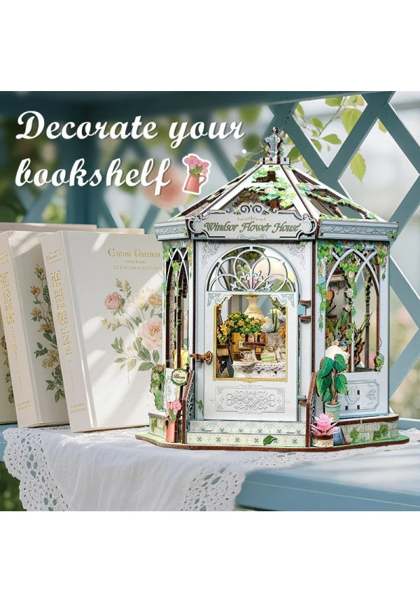 MINIATURE HOUSE - DIY- Windsor Flower House - 235pc + LED Light