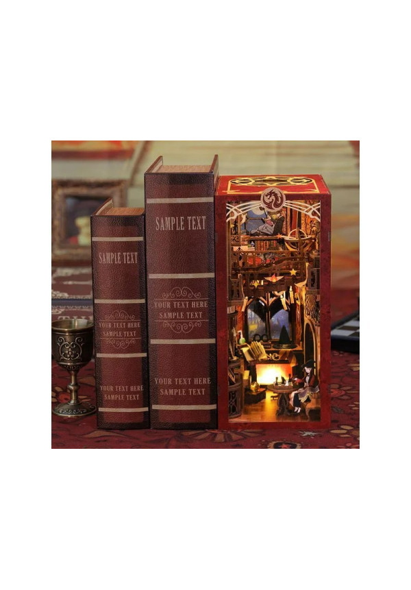 BOOK NOOK KIT - DIY - Flame Common Room - 226pc + LED Light