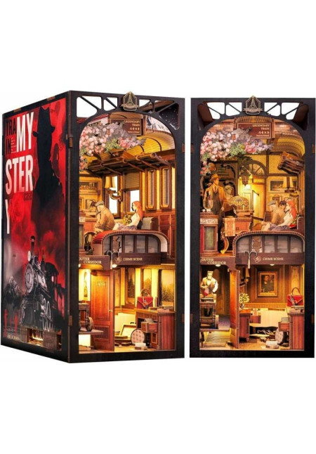 CutebeeBrand: Cutebee (120 produse) Puzzle 3D, Cotor de carte DIY, Detective Agency Train Mystery Case, 338 piese