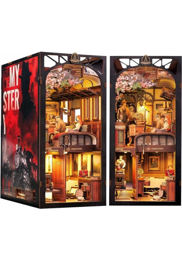 CutebeeBrand: Cutebee (120 produse) Puzzle 3D, Cotor de carte DIY, Detective Agency Train Mystery Case, 338 piese