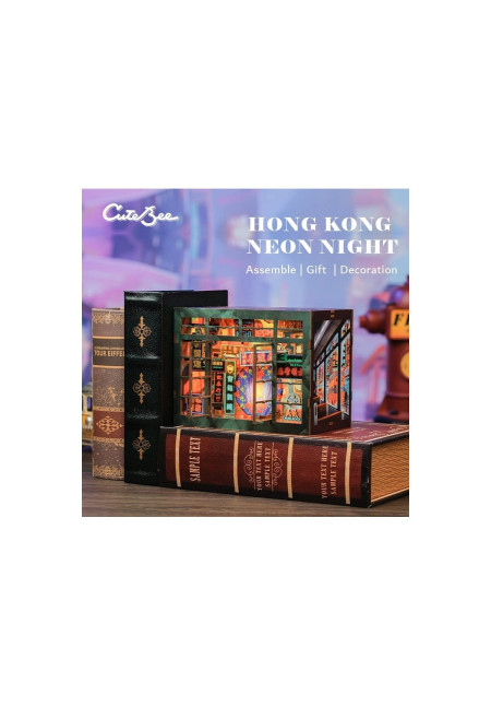 Model Book Nook Hong Kong Neon Light 13 x 17 cm