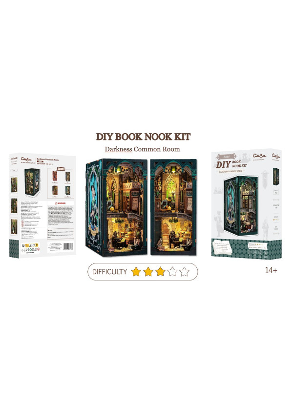 BOOK NOOK KIT - DIY - Darkness Common Room - 150pc + LED Light