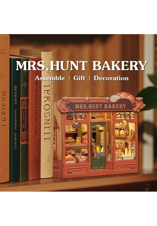 MINIATURE HOUSE - DIY - Mrs. Hunt Bakery - 216pc + LED Light