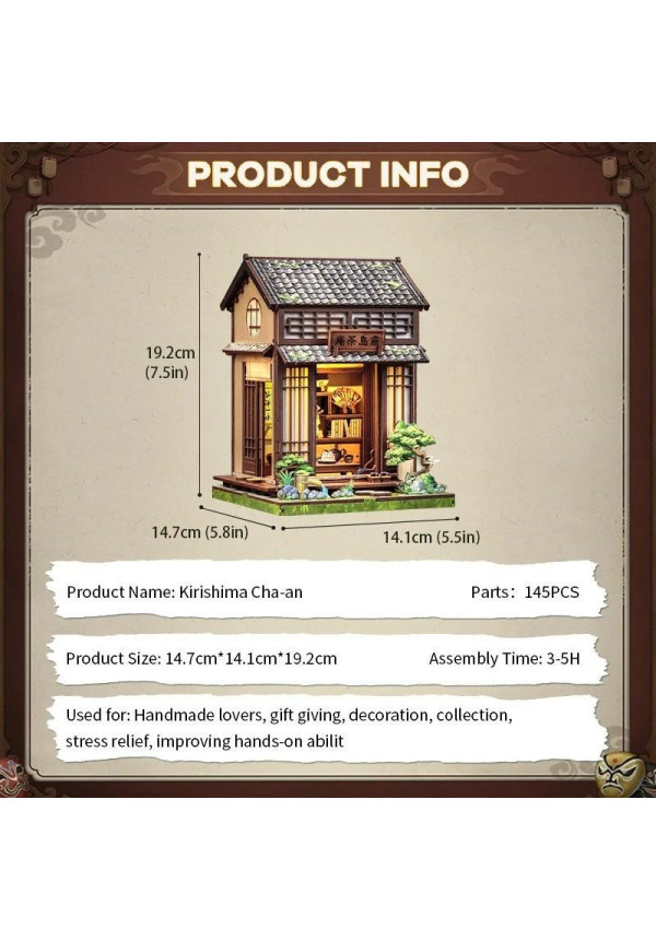 BOOK NOOK KIT - DIY - Kirishima Cha-an - 145pc + LED Light