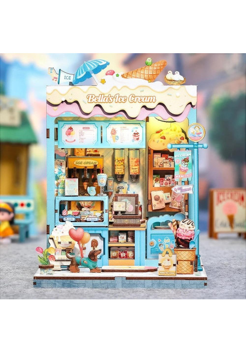 MINIATURE HOUSE - DIY - Bella's Ice Cream - 225pc + LED Light