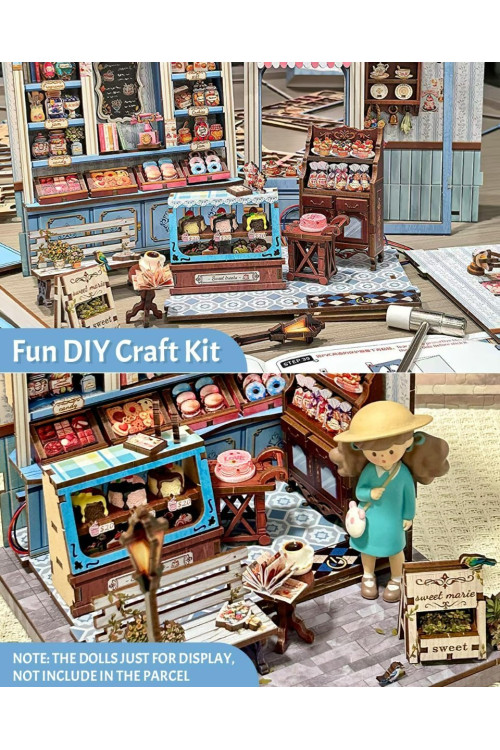 CUTEBEE Book Nook Kit - DIY Casa de Muñecas en Miniatura para Montar, Maquetas para Construir Adultos, 3D de Madera Rompecabezas Estantería de Decoración, Manualidades de Regalo (Sweet Marie)