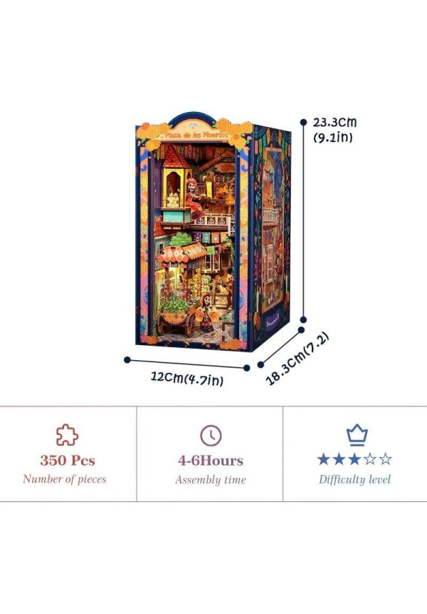 BOOK NOOK KIT - DIY - Plaza de los Muertos- 350pc + LED Light