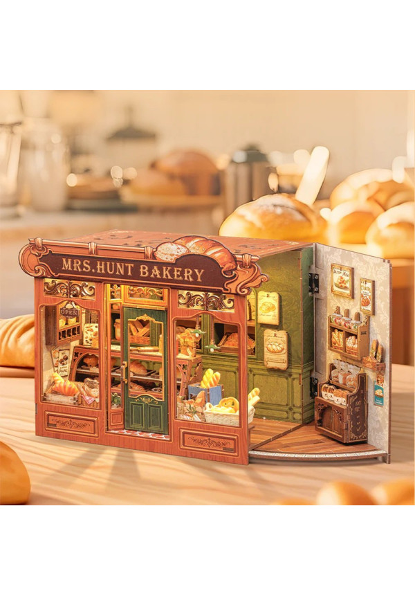 MINIATURE HOUSE - DIY - Mrs. Hunt Bakery - 216pc + LED Light