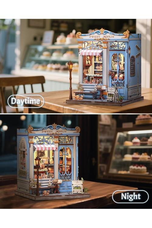 CUTEBEE Book Nook Kit - DIY Casa de Muñecas en Miniatura para Montar, Maquetas para Construir Adultos, 3D de Madera Rompecabezas Estantería de Decoración, Manualidades de Regalo (Sweet Marie)