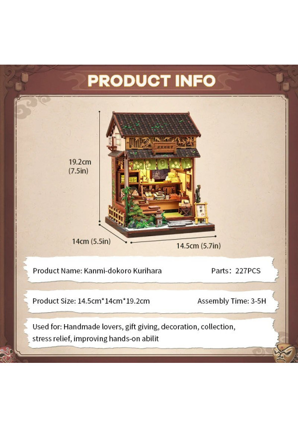 MINIATURE HOUSE - DIY- Kanmi-Dokoro Kurihara - 227pc + LED Light