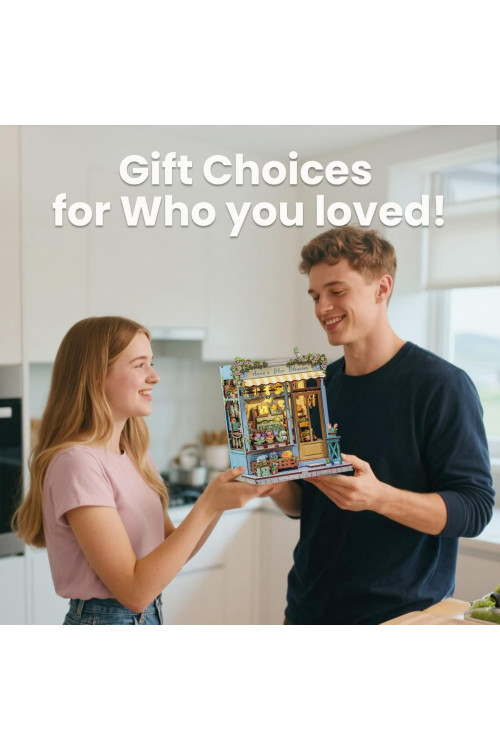 Book Nook Kit - Casas de muñecas Adolescentes 14+, Casa de Muñecas 3D Brillante con Muebles Miniatura, Estantería Decorativa (Anna's Blue Blossom)