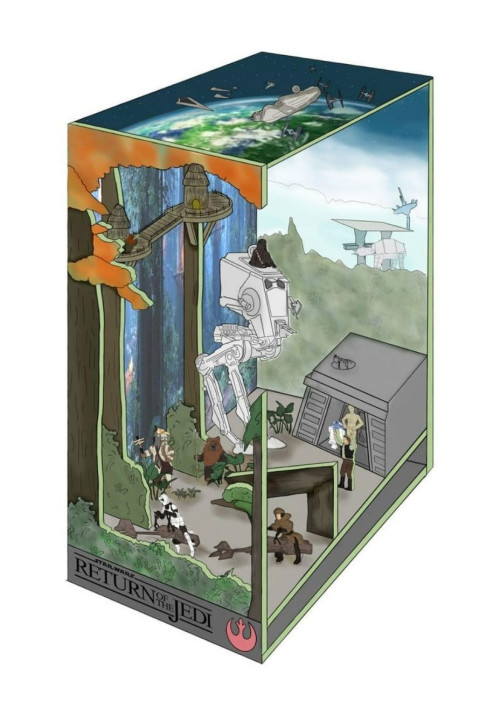 Diorama Star Wars Book Nook Tiny Adventures Batalla de Endor 23 cm | Revell