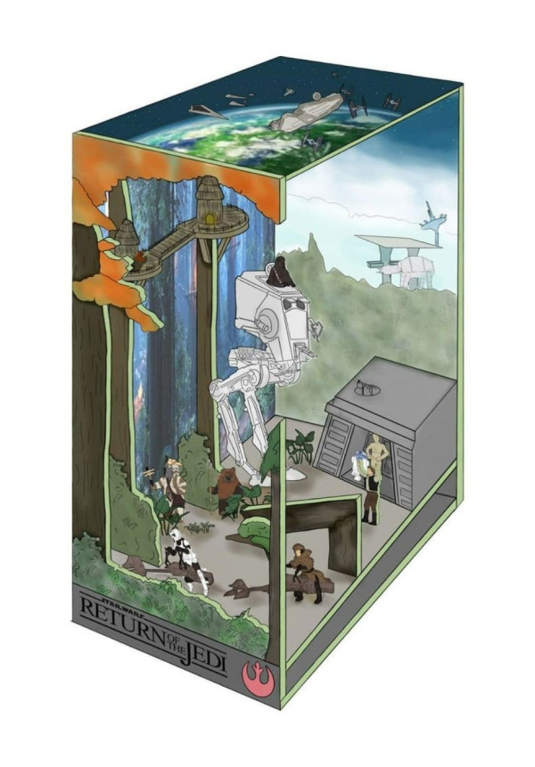 Diorama Star Wars Book Nook Tiny Adventures Batalla de Endor 23 cm | Revell