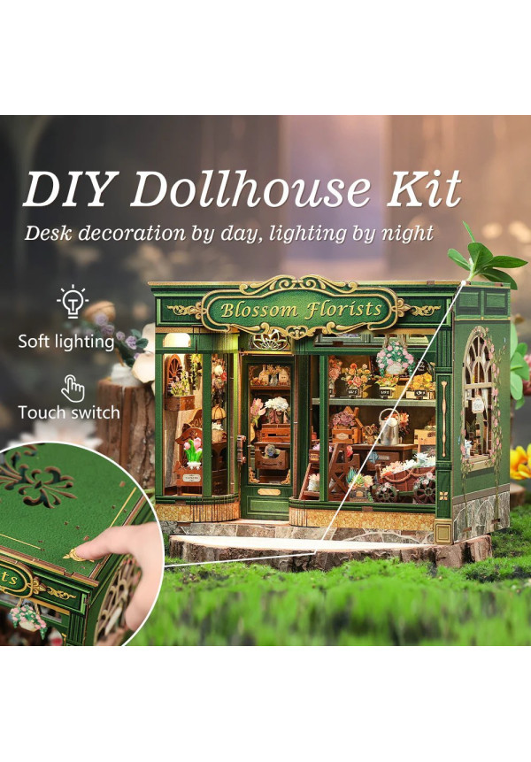 MINIATURE HOUSE - DIY - Blossom Florist - 265pc + LED Light