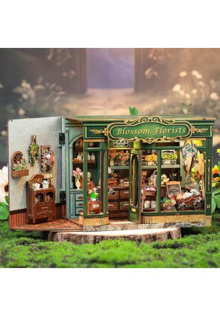 MINIATURE HOUSE - DIY - Blossom Florist - 265pc + LED Light