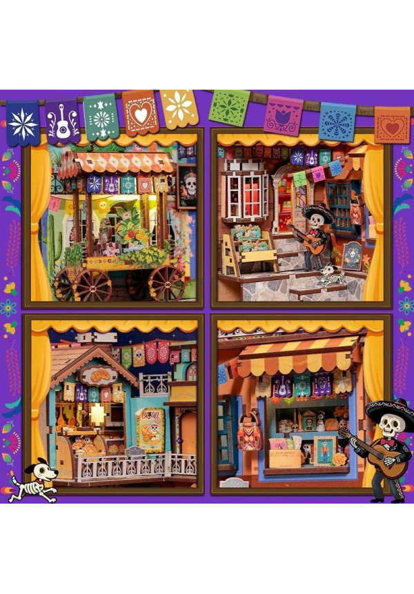 BOOK NOOK KIT - DIY - Plaza de los Muertos- 350pc + LED Light