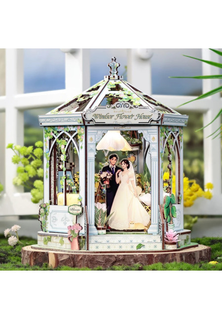 MINIATURE HOUSE - DIY- Windsor Flower House - 235pc + LED Light