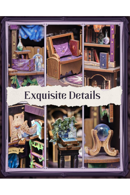 Book Nook Kit - Casas de muñecas DIY, Decoración Estantería Libros, Puzzle 3D Madera, Regalo Original para Mujer(The Astrology Bookshop)