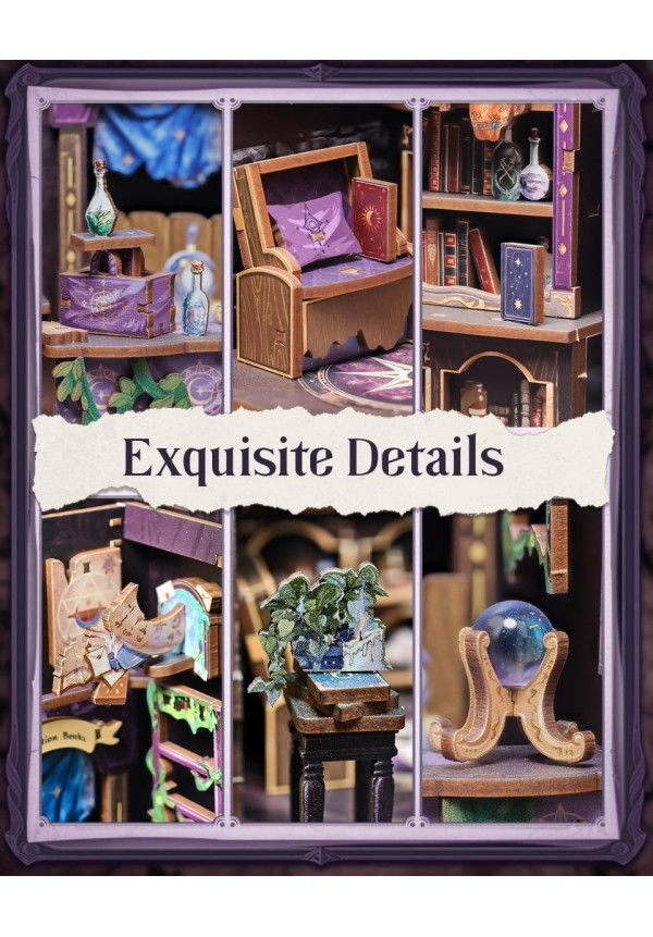 Book Nook Kit - Casas de muñecas DIY, Decoración Estantería Libros, Puzzle 3D Madera, Regalo Original para Mujer(The Astrology Bookshop)