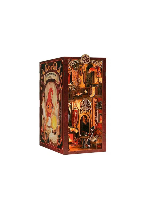 BOOK NOOK KIT - DIY - Flame Common Room - 226pc + LED Light