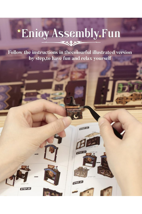 Book Nook Kit - Casas de muñecas DIY, Decoración Estantería Libros, Puzzle 3D Madera, Regalo Original para Mujer(The Astrology Bookshop)